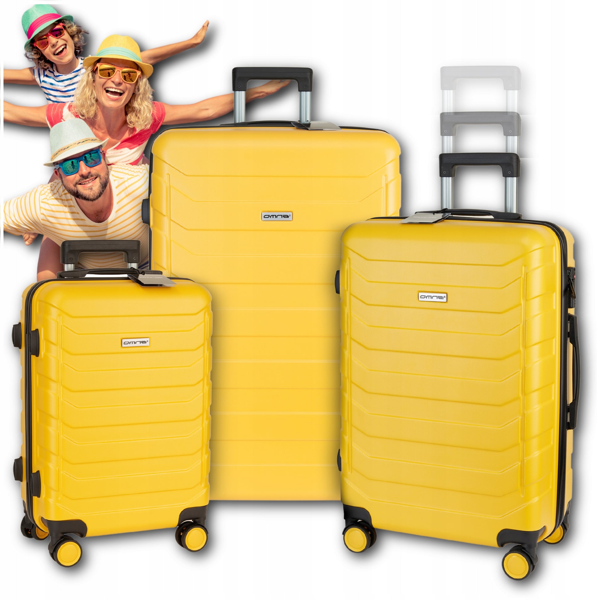 3 kelioninių lagaminų rinkinys 3in1 ABS bagažas lagaminas ant ratukų 94L+63L+40L