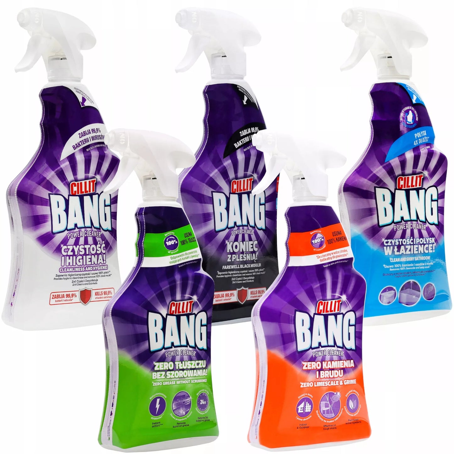 Cillit Bang Vonios ir Virtuvės Valymo Skysčių Rinkinys 5 x 750 ml