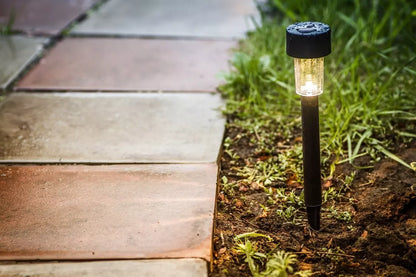 Zestaw solarna lampa wbijana LED czarna lampa ogrodowa z czujnikiem zmierzchu