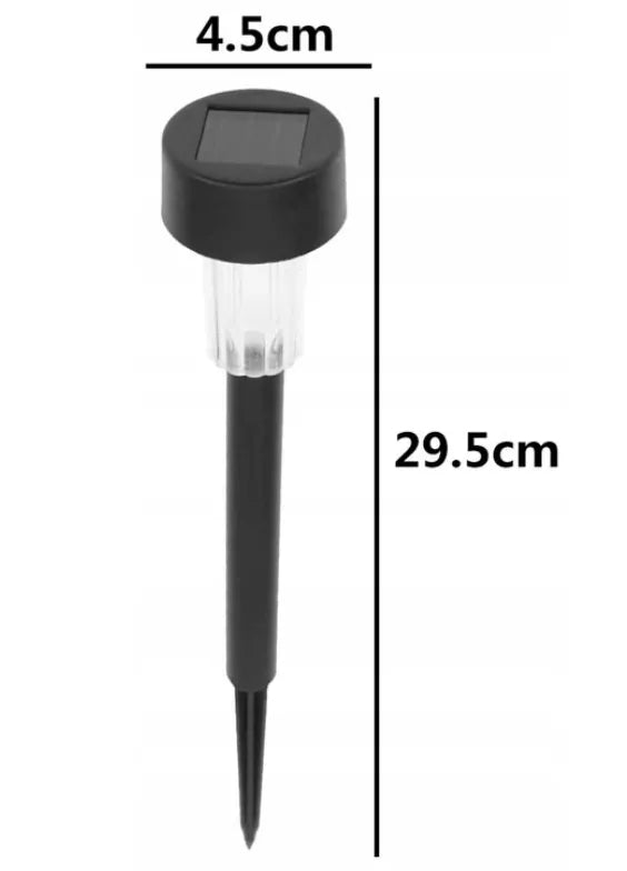 Zestaw solarna lampa wbijana LED czarna lampa ogrodowa z czujnikiem zmierzchu