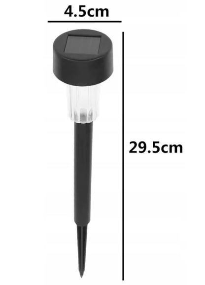 Zestaw solarna lampa wbijana LED czarna lampa ogrodowa z czujnikiem zmierzchu