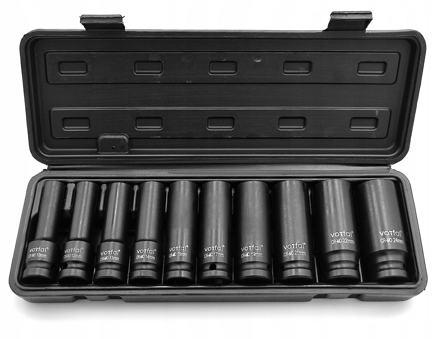 Smūginių Lizdų Rinkinys 1/2" 10–24mm 10 vnt. – Profesionalūs Raktai Lizdai