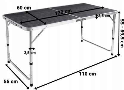 Stovyklavimo rinkinys Tramp Kempingowy Sulankstomas 120x60 cm Black Wood