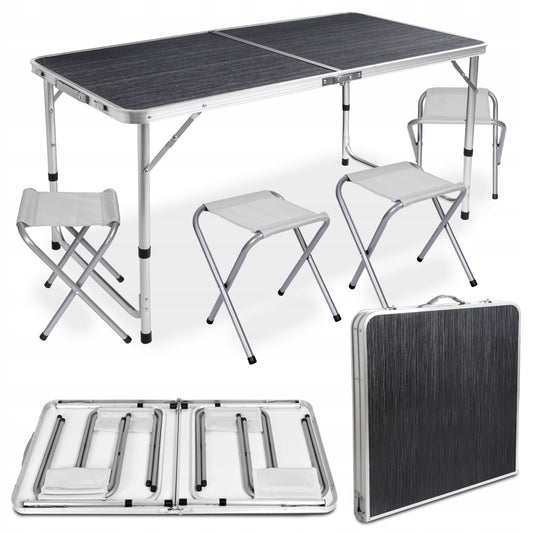 Stovyklavimo rinkinys Tramp Kempingowy Sulankstomas 120x60 cm Black Wood