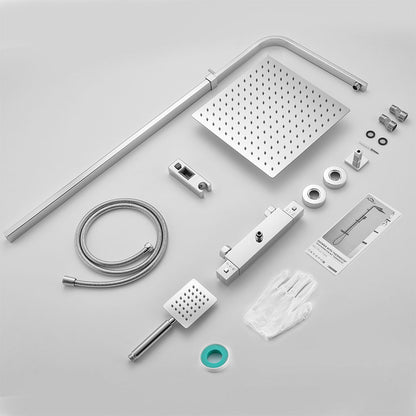 Dušo komplektas su termostatu iš nerūdijančio plieno, reguliuojamas aukštis 96,5–130 cm