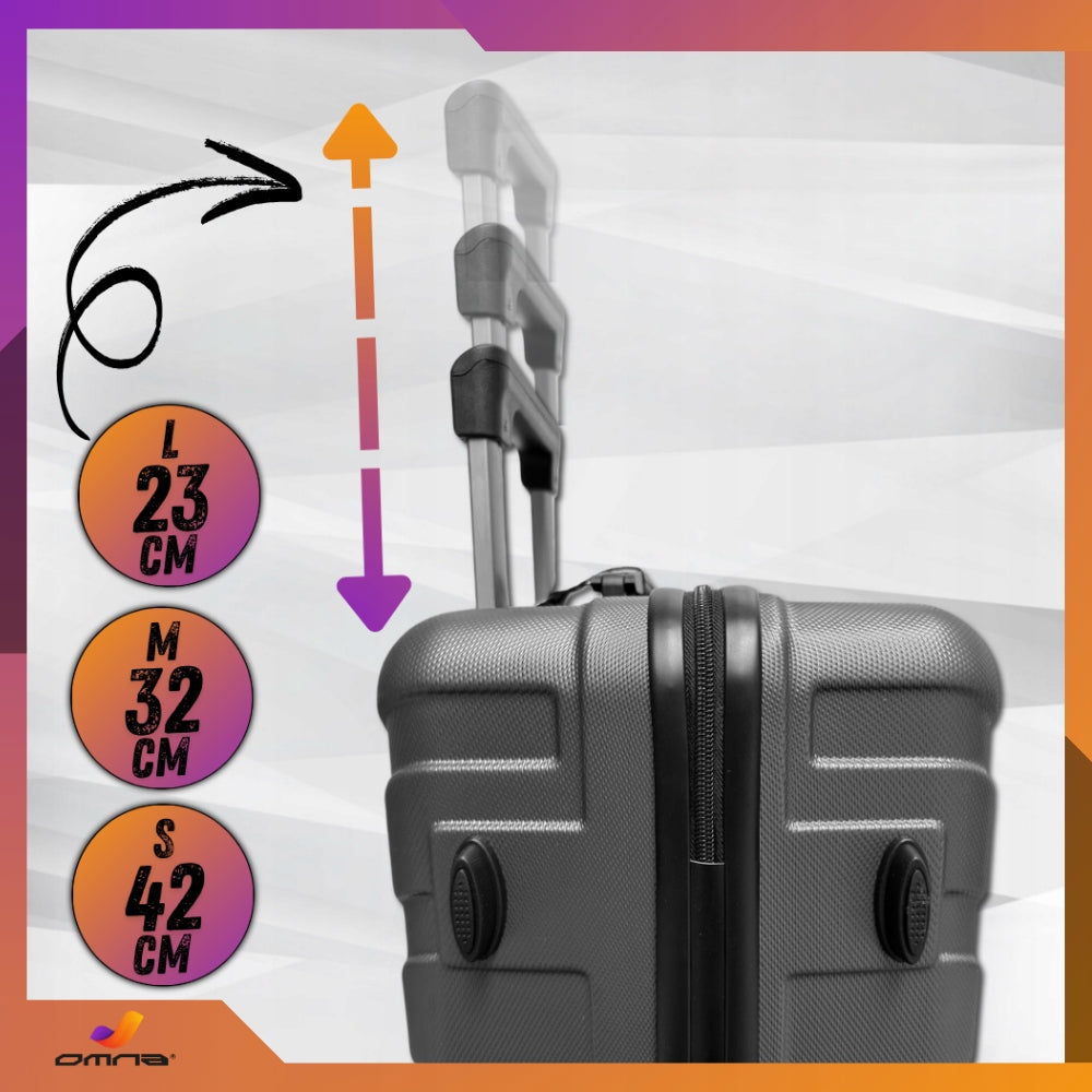 Kelioninių lagaminų rinkinys su ratukais, didelis 94L, vidutinis 63L, mažas 40L