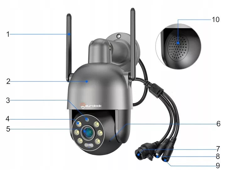 Lauko "WiFi" IP kamera 8MPx 4K SIGNALIZACIJA