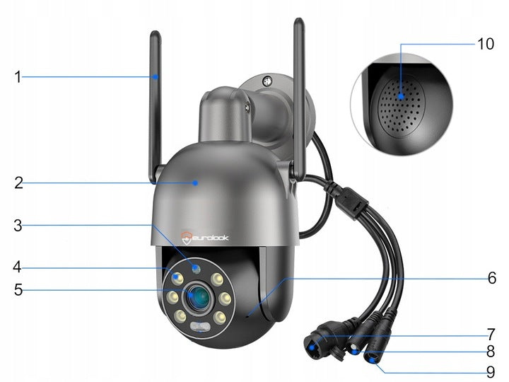 Lauko "WiFi" IP kamera 8MPx 4K SIGNALIZACIJA