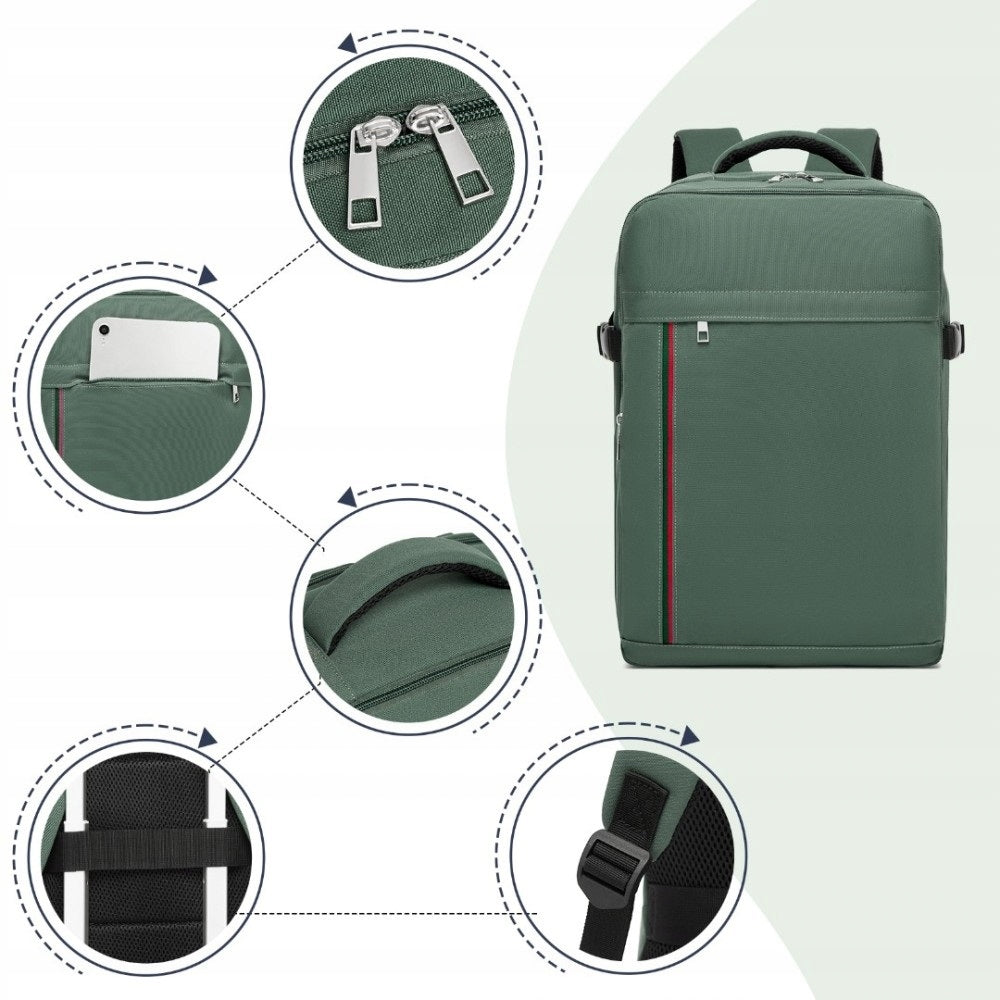 Žalia Kuprinė Rankinė Lėktuvui 40x30x20 RYANAIR Wizz Air Kabininė Rosso