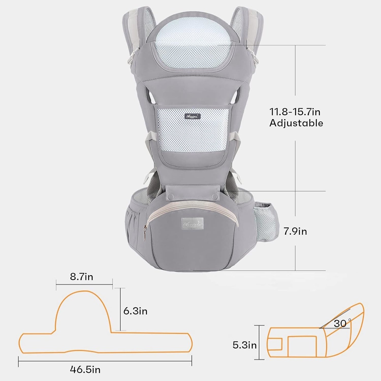 ERGONOMIŠKAS KŪDIKIŲ NEŠYNĖLĖ SU KĖDUTĖ, DAUGIAFUNKCINĖ 3-20 KG