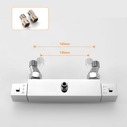 Dušo komplektas su termostatu iš nerūdijančio plieno, reguliuojamas aukštis 96,5–130 cm