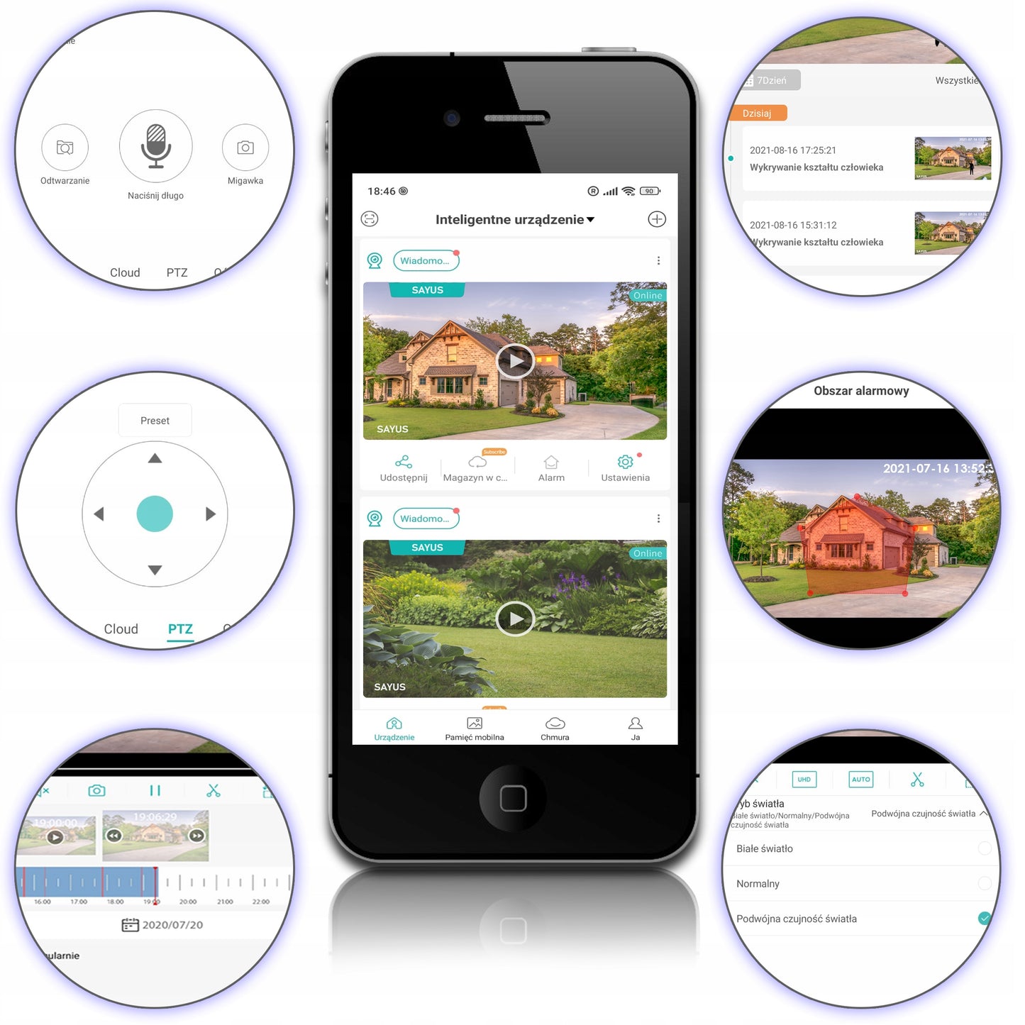 Lauko kamera 4MPx IP Wi-Fi, plačia kampo, panoraminė 165°, dviejų objektyvų