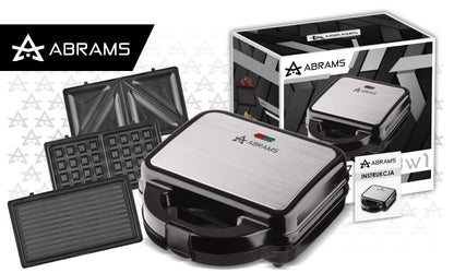 Abrams BX-700 3in1 daugiafunkcis skrudintuvas, panini grilis ir vaflių keptuvė