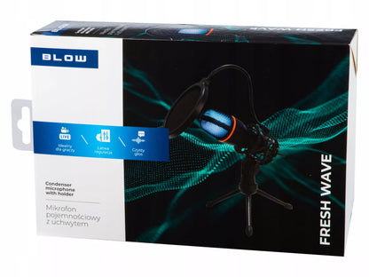 Kompiuterinis kondensatorinis žaidimų, studijinis, karaoke mikrofonas su USB ir filtru