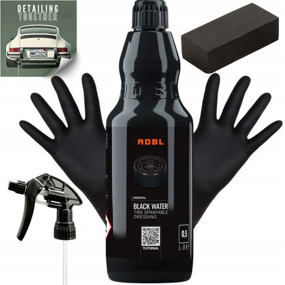 ADBL Black Water padangų ir gumos blizgiklis bei apsauga, rinkinys, 500 ml