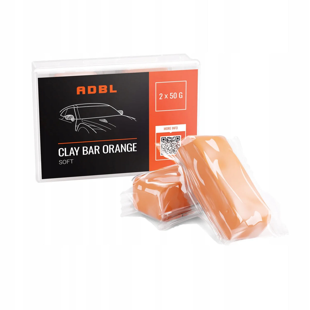 ADBL Clay Bar Orange, 2 × 50 g minkšta molio masė automobilių lakui