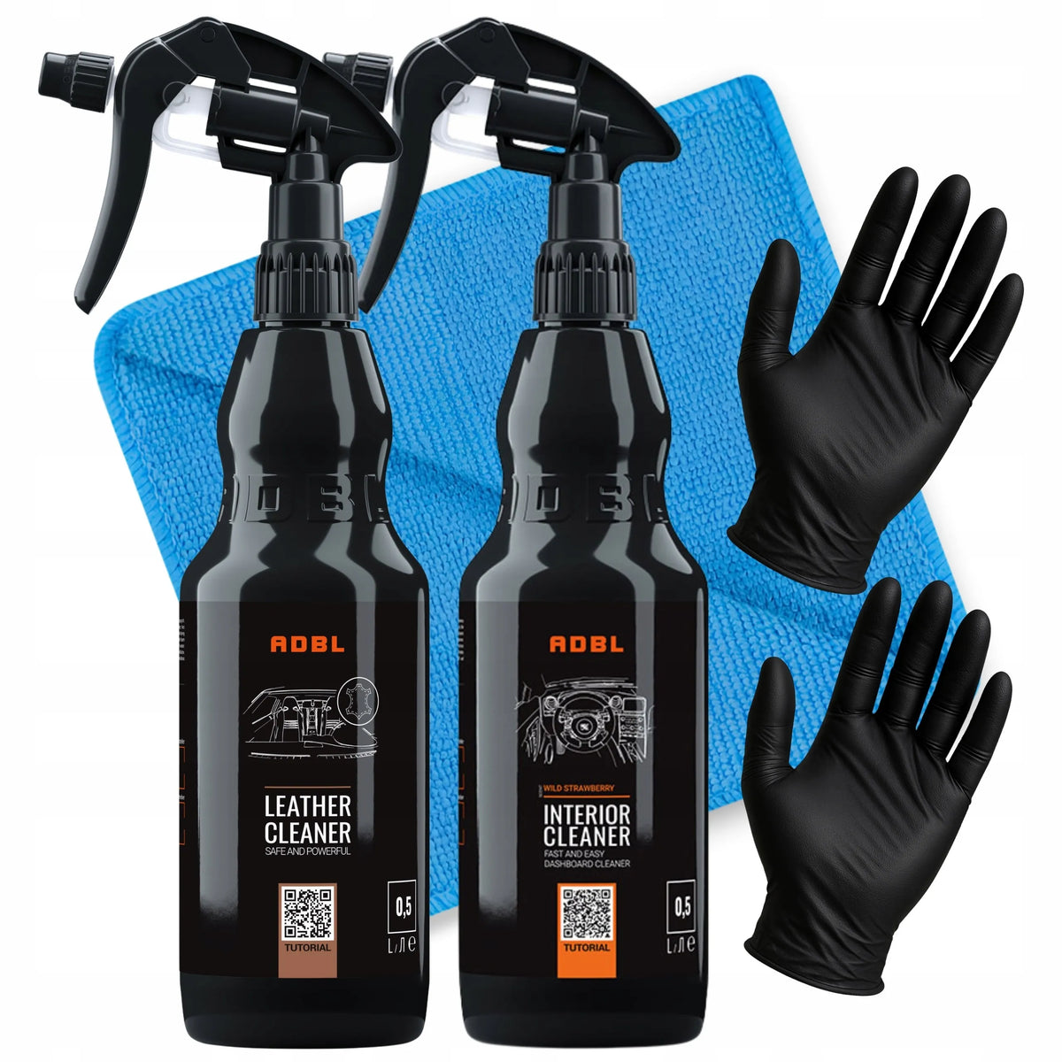 ADBL rinkinys automobilio odiniams apmušalams ir plastikui valyti, 2 × 500 ml