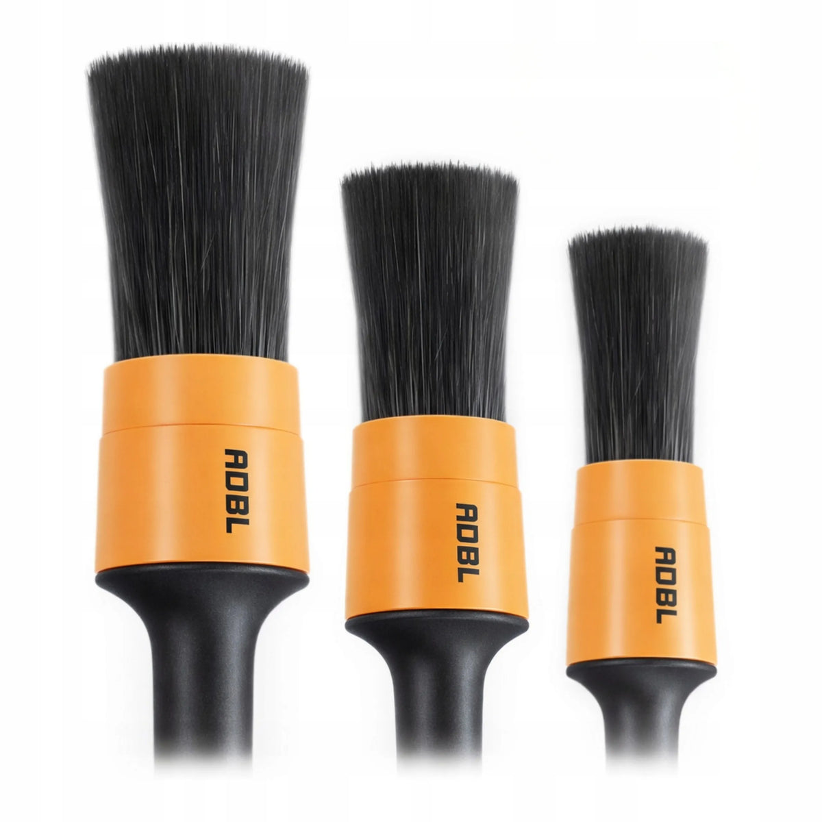 ADBL Round Detailing Brush – 6 šepetėlių rinkinys (2 × 3 dydžių) automobilio sunkiai pasiekiamoms vietoms