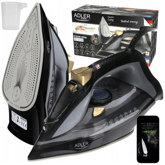 Adler AD 5038 garinis lygintuvas su keraminiu padu, 3000 W, vertikalus garinimas, „Anti-Calc“