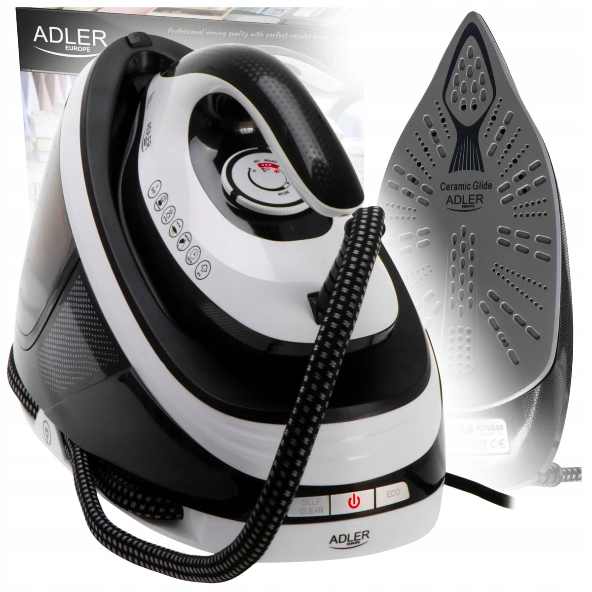 Adler AD 5048 garų generatorius su garų stotimi ir keraminiu padu, 3100 W