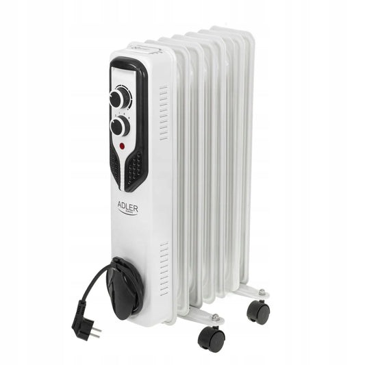 ADLER AD 7815 elektrinis alyvos radiatorius, 7 sekcijos, 1500 W, su ratukais ir reguliavimu