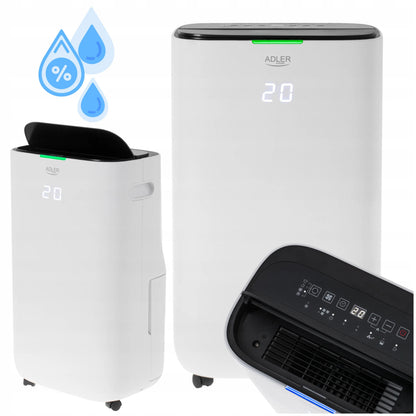 ADLER AD 7863 automatinis oro sausintuvas ir valytuvas, 25 l/24 val., iki 60 m², 6,5 l talpykla, laikmatis