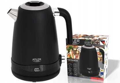 ADLER AD1295b belaidis metalinis elektrinis virdulys, 1,7 l, 2200 W, su temperatūros reguliavimu