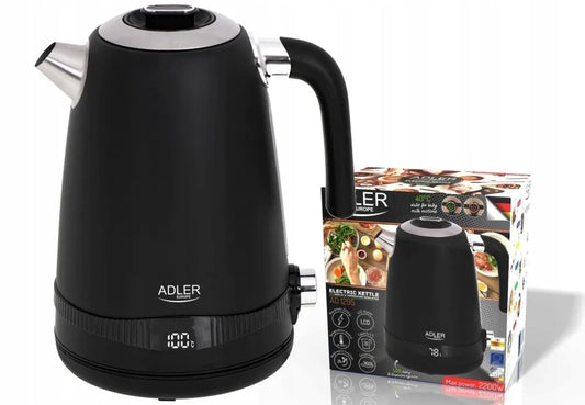 ADLER AD1295b belaidis metalinis elektrinis virdulys, 1,7 l, 2200 W, su temperatūros reguliavimu