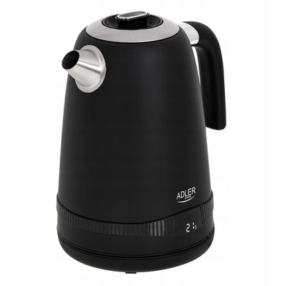 ADLER AD1295b belaidis metalinis elektrinis virdulys, 1,7 l, 2200 W, su temperatūros reguliavimu
