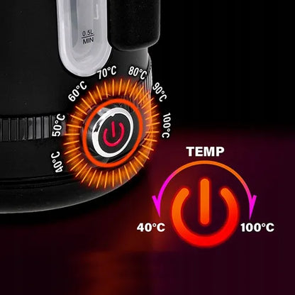 ADLER AD1295b belaidis metalinis elektrinis virdulys, 1,7 l, 2200 W, su temperatūros reguliavimu