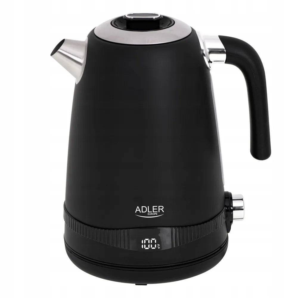 ADLER AD1295b belaidis metalinis elektrinis virdulys, 1,7 l, 2200 W, su temperatūros reguliavimu