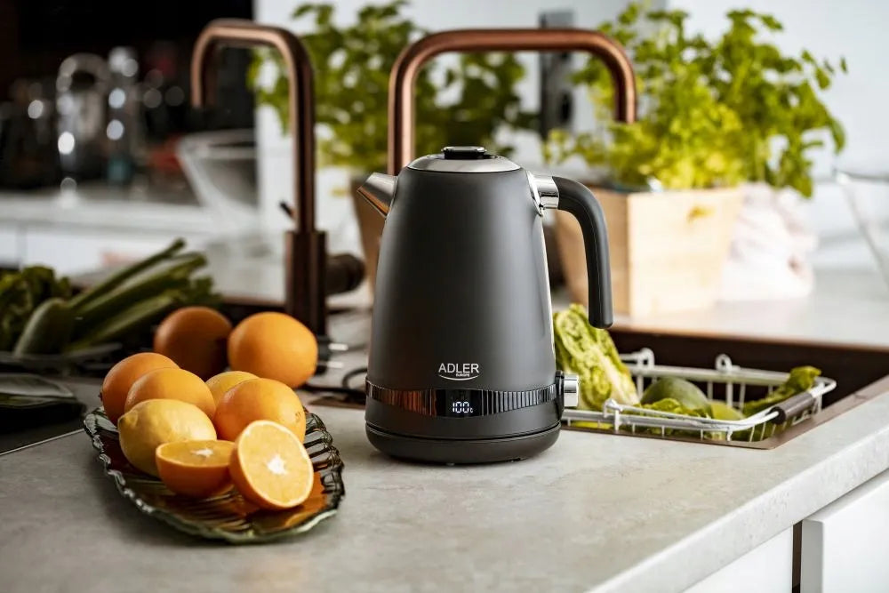 ADLER AD1295b belaidis metalinis elektrinis virdulys, 1,7 l, 2200 W, su temperatūros reguliavimu