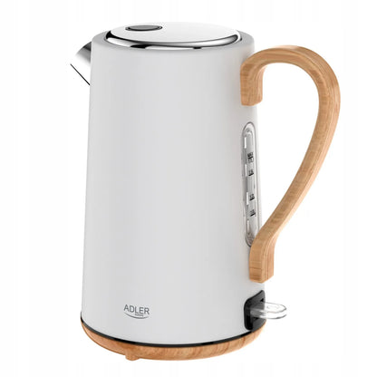 Adler AD1352 elektrinis virdulys, 2200 W, 1,7 l, baltas, metalinis