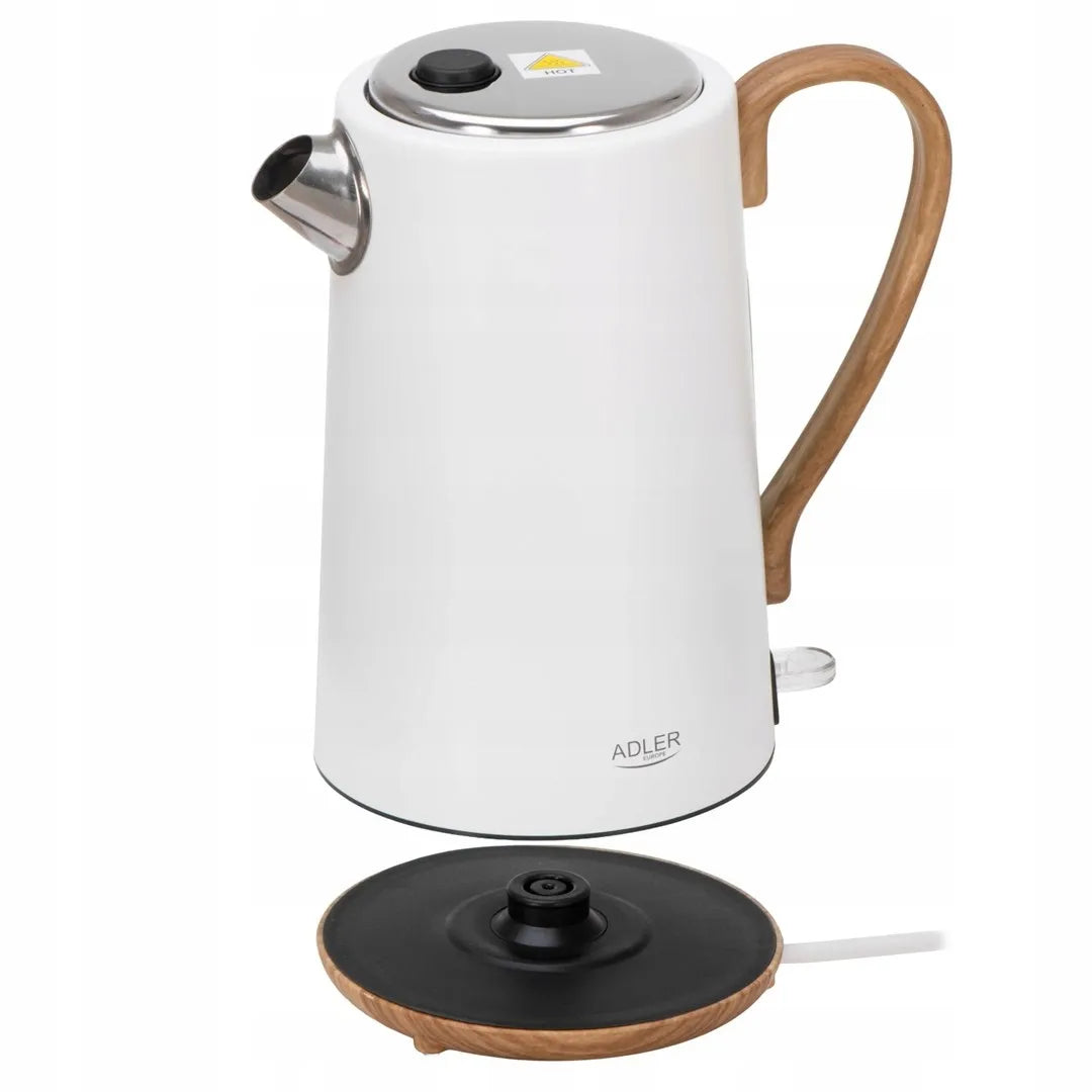 Adler AD1352 elektrinis virdulys, 2200 W, 1,7 l, baltas, metalinis