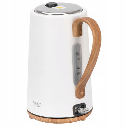 Adler AD1352 elektrinis virdulys, 2200 W, 1,7 l, baltas, metalinis