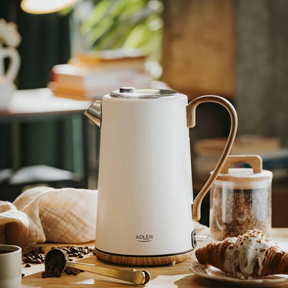 Adler AD1352 elektrinis virdulys, 2200 W, 1,7 l, baltas, metalinis