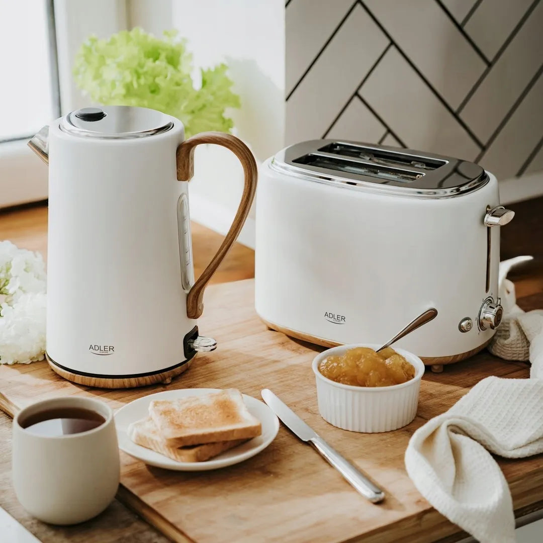 Adler AD1352 elektrinis virdulys, 2200 W, 1,7 l, baltas, metalinis