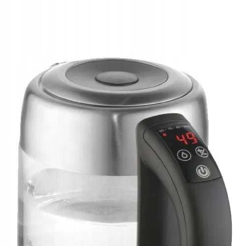 Adler ADL118283 stiklinis elektrinis virdulys, 1,7 l, su temperatūros reguliavimu ir LED apšvietimu