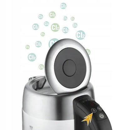 Adler ADL118283 stiklinis elektrinis virdulys, 1,7 l, su temperatūros reguliavimu ir LED apšvietimu