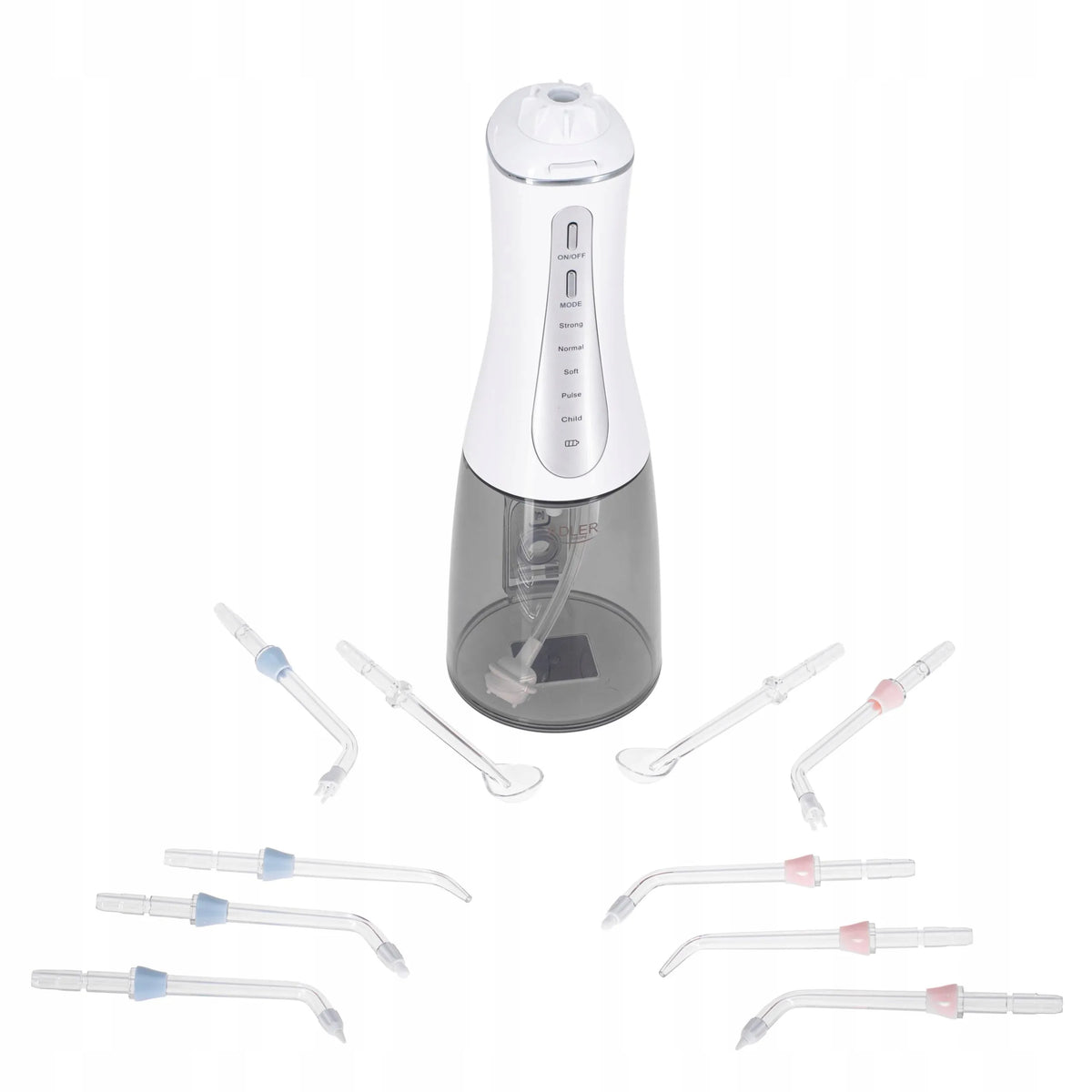 „Adler“ belaidis burnos irigators, 10 antgalių, 5 režimai, USB-C, 350 ml, AD2185