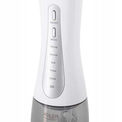 „Adler“ belaidis burnos irigators, 10 antgalių, 5 režimai, USB-C, 350 ml, AD2185