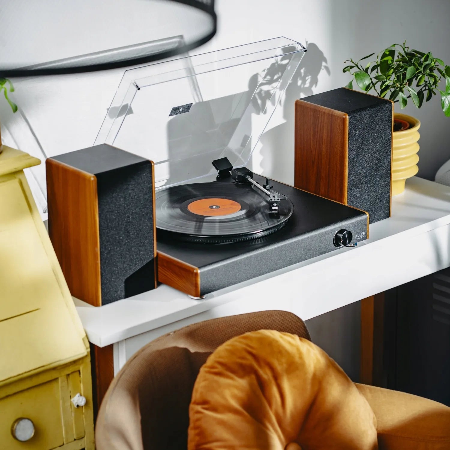 Adler Gramofon 1915 vinilinių plokštelių grotuvas Bluetooth USB 3 greičiai 7 10 12 colių