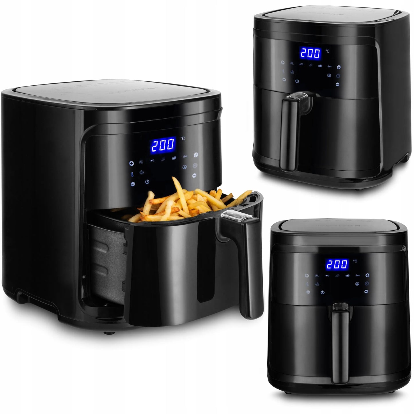 Aigostar 7L 1900W bekailė gruzdintuvė Air Fryer XL LCD Smart juoda