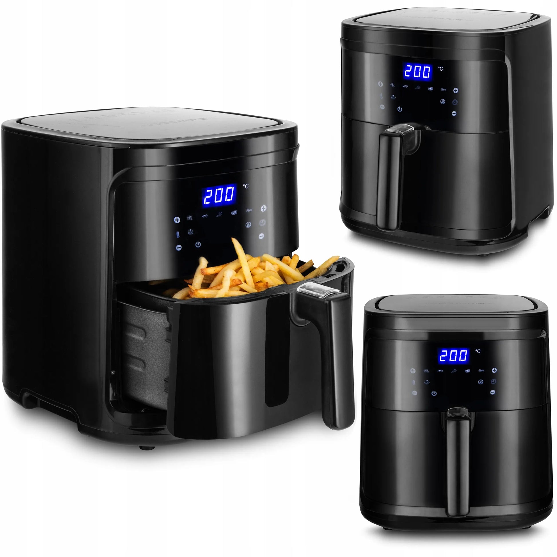 Aigostar 7L 1900W bekailė gruzdintuvė Air Fryer XL LCD Smart juoda