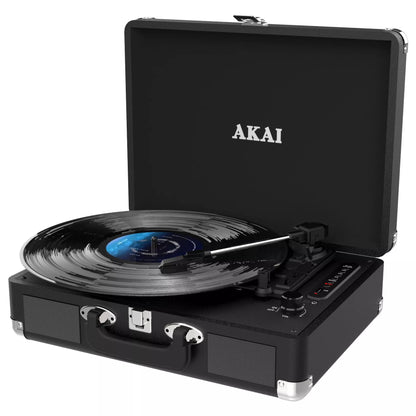 AKAI ATT-18BT 3 greičių patefonas su integruotais garsiakalbiais, Bluetooth, AUX IN ir RCA jungtimis