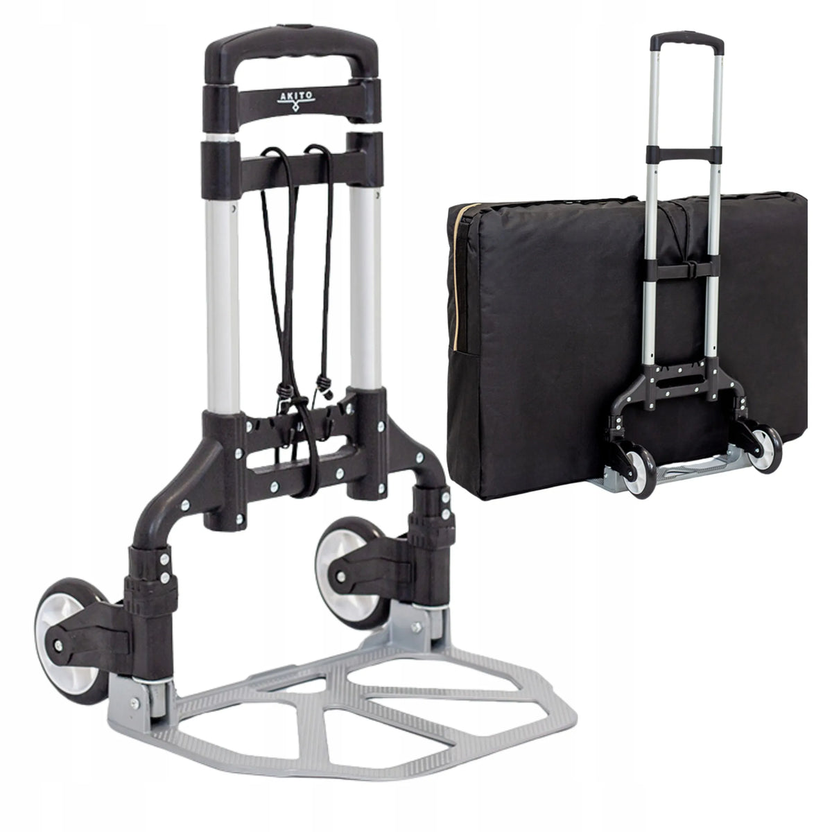 „Akito“ tvirtas universalus sulankstomas vežimėlis masažo stalams transportuoti