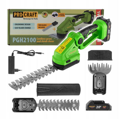 Akumuliatorinės žirklės žolei ir gyvatvorėms Procraft PGH2100