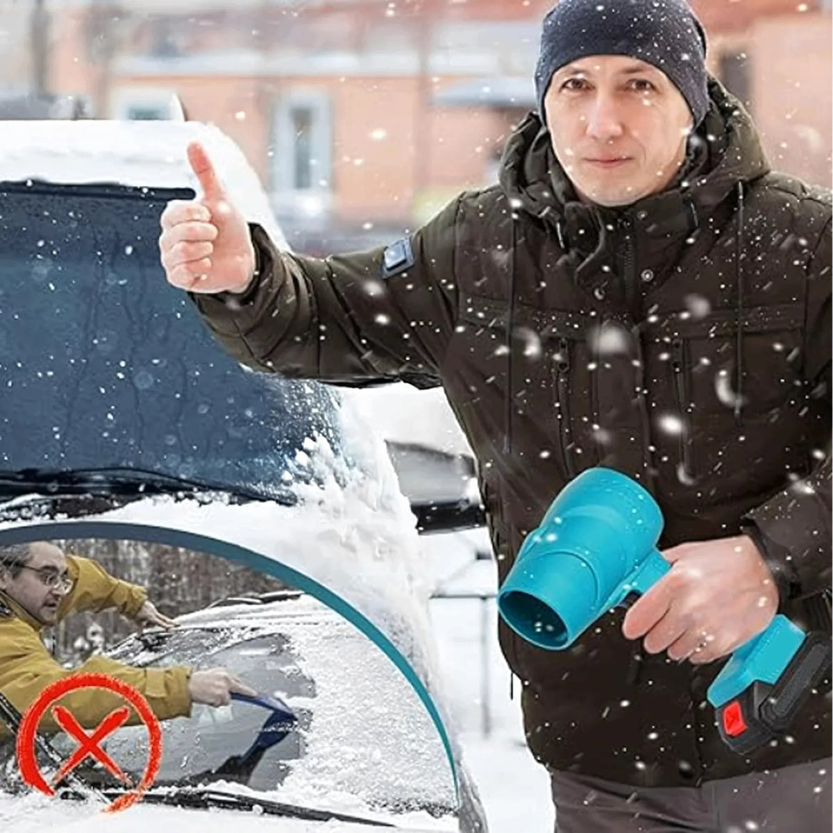 Akumuliatorinis rankinis oro pūstuvas lapams, dulkėms ir sniegui, 400 W, 2 akumuliatoriai