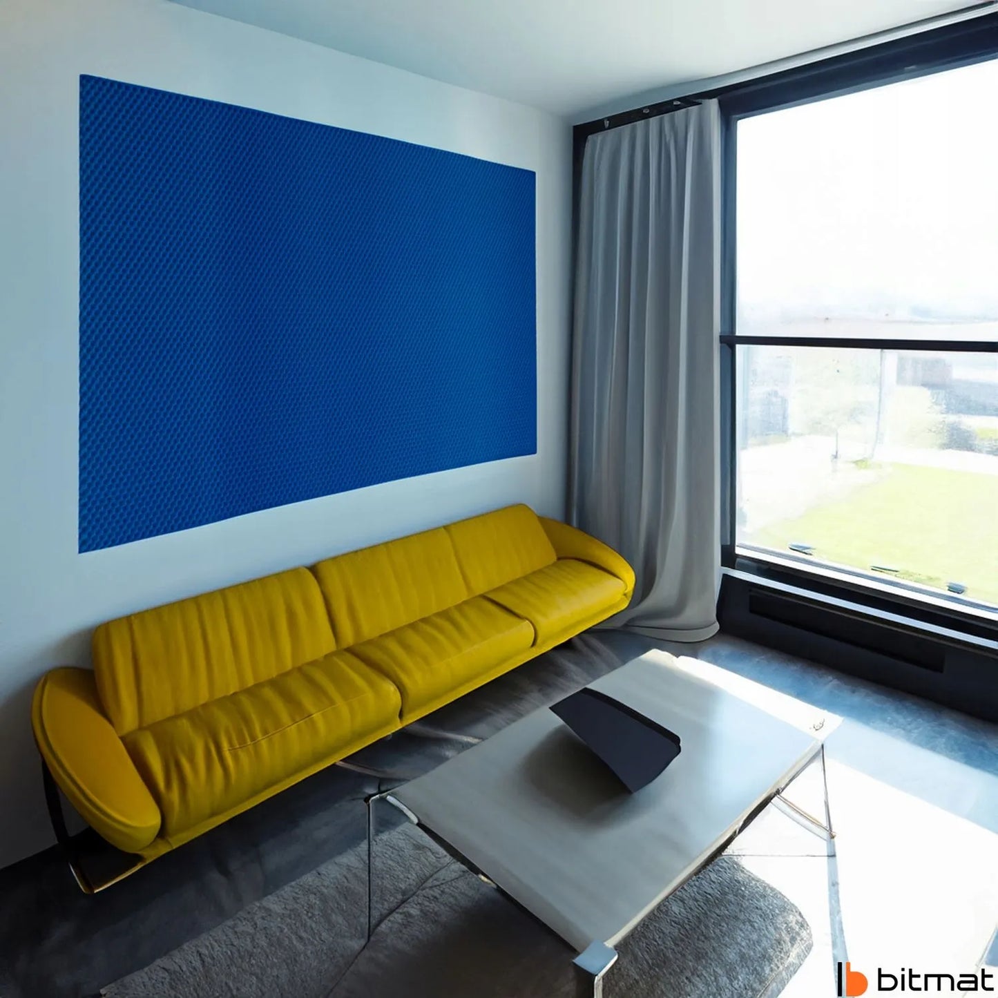 Akustinė plokštė 200x100cm Bitmat BANA sinusoide 2cm kempinė žaidėjų kambariui