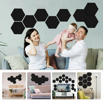 Akustinės garsą izoliuojančios šešiakampės plokštės HEXAGON 12 vnt. žaidėjų kambariui